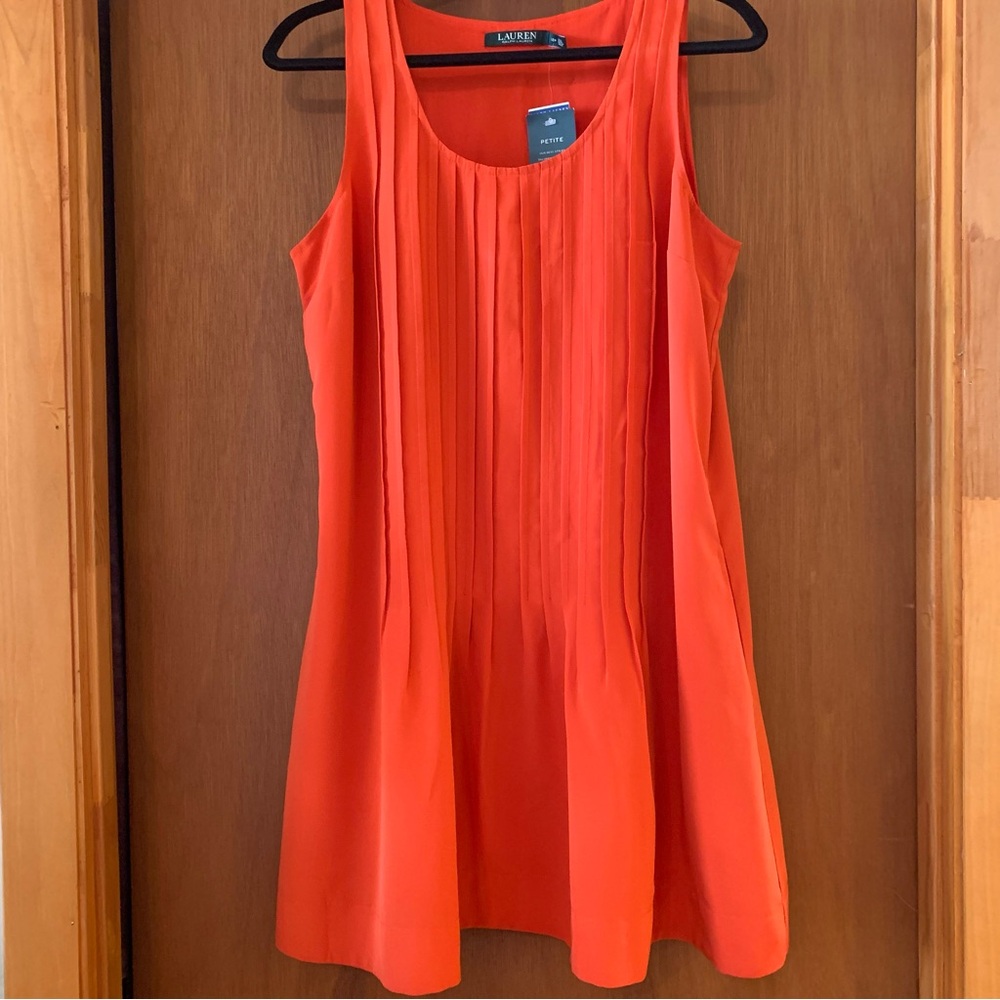 Lauren Ralph Lauren Red Sleeveless Lined Shift Dress 12 NWT